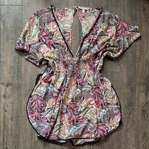 Victoria's Secret Pink and Black Paisley Dress/ Cover-Up — Size Small